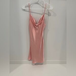 Elegant Pink Satin Slip Dress
